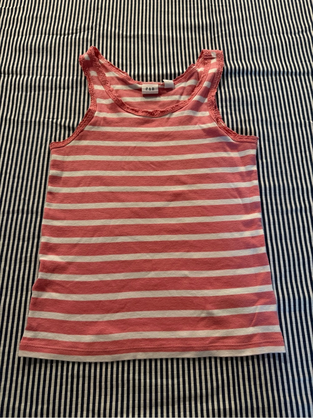 GAP Pink and White Striped Girls Tank Top